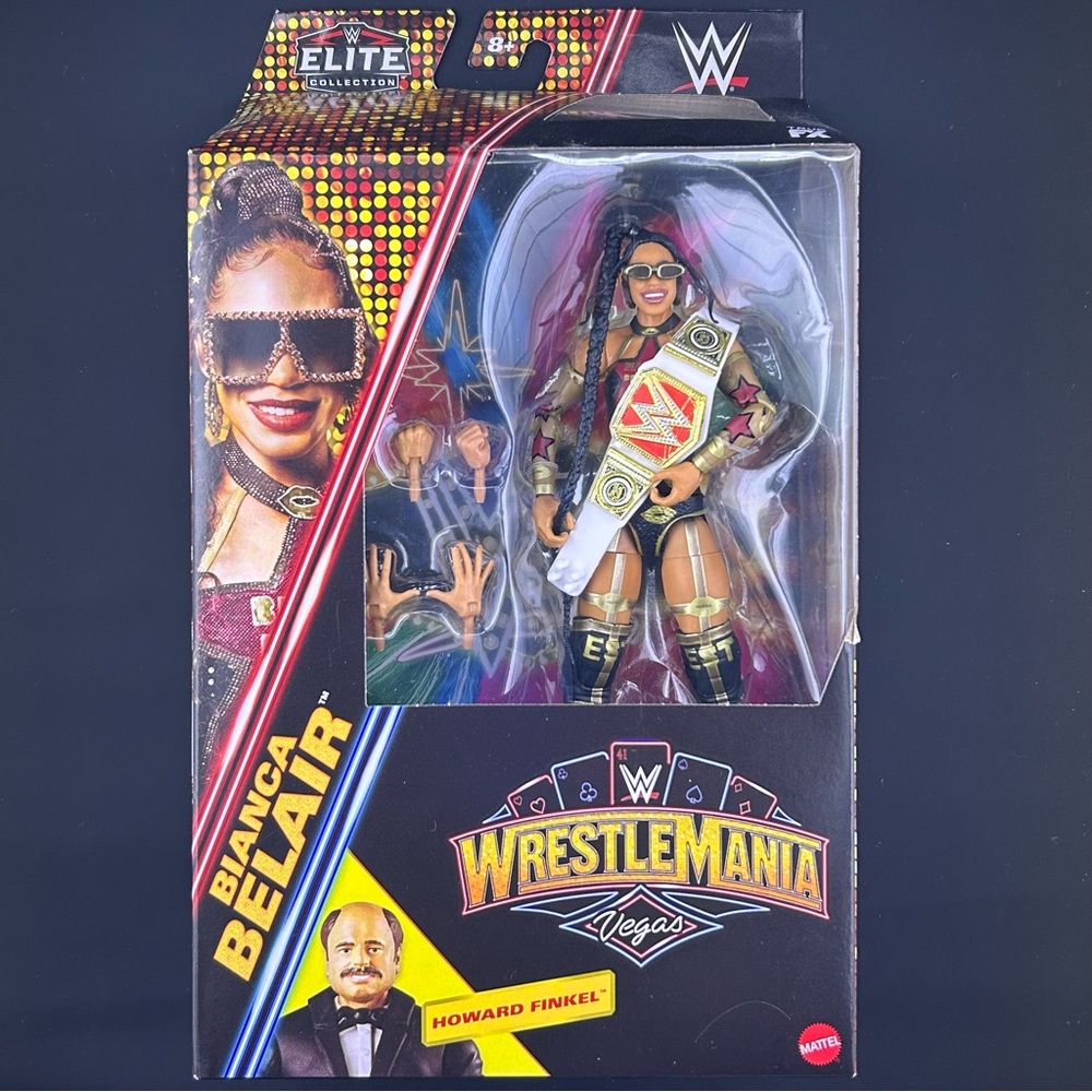 Mattel WWE Elite Wrestlemania Bianca Belair Wrestling Figure BAF Howard Finkel